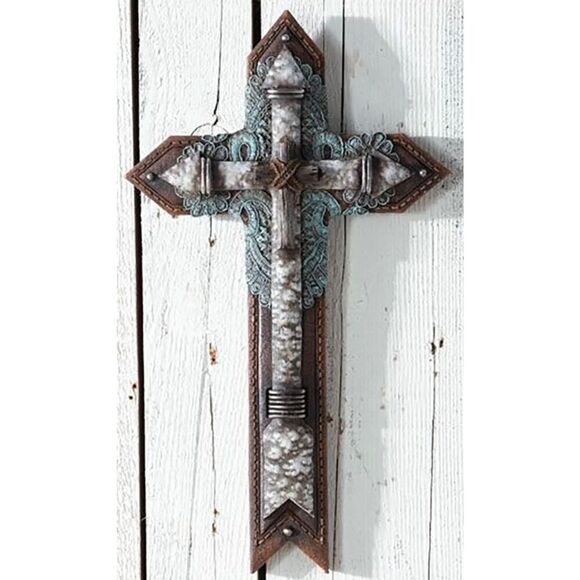 NWOT Montana West Rustic Boho Chic Southwestern Marbled Arrow Wall Cross - Picture 1 of 5